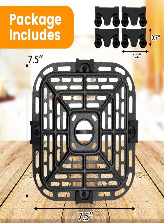 GWY قطع غيار مقلاة هوائية من GWY لفرن مقلاة هوائية Instant Pot Vortex Plus 6 في 1 سعة 4 كوارت، صينية شواء مربعة 7.5 بوصة × 7.5 بوصة مصنوعة من مواد آمنة غذائيًا، صينية تحمير، ملحقات رف صينية - Image 3